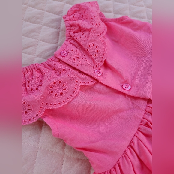 Tulle-lined pink eyelet dress by Carter's, size 9M - Picture 5 of 6